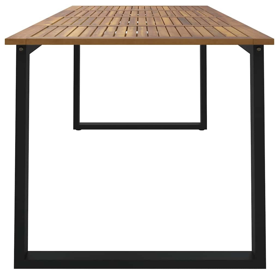 vidaXL Gartentisch aus Massivholz Akazie in Braun mit U-Form Beinen im industriellen Look, B/T/H: 200 x 90 x 75 cm - Bild 4