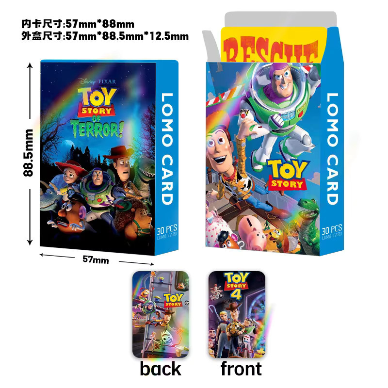 Bandai Disney Toy Story Laser-Flashkarten, 30 Doppelseitige LOMO Mini-Karten in Box - Bild 5