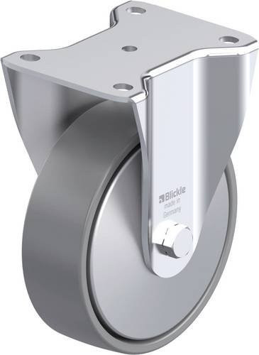 Blickle Stahlblech-Bockrolle BH-PO 160K-ELS-FA in Grau mit Kunststoffrad, Durchmesser: 160 mm, Tragfähigkeit: 450 kg - Bild 1