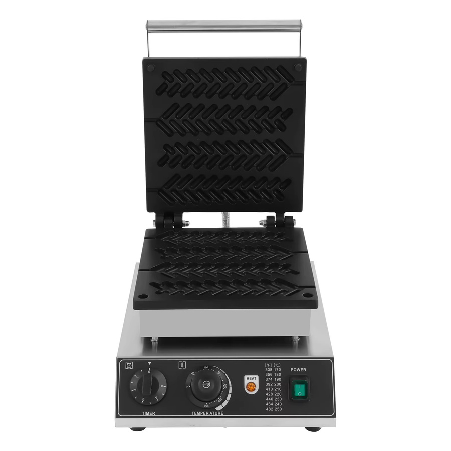 Sweetmile Waffeleisen Weizenstiel in Schwarz und Silber aus Edelstahl mit Timer und Temperaturregelung - Bild 3