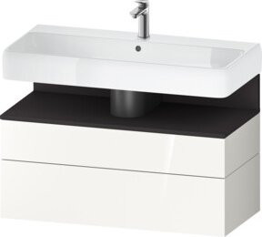 Duravit Waschtischunterschrank Qatego in Grau mit weißer Front, B/T/H: 99 x 47 x 59 cm - Bild 1