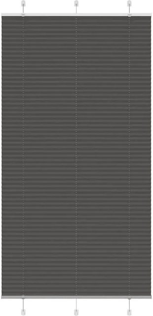 vidaXL Plissee Schwarz semi-transparent aus Polyester B: 105 cm, H: 200 cm - Bild 1