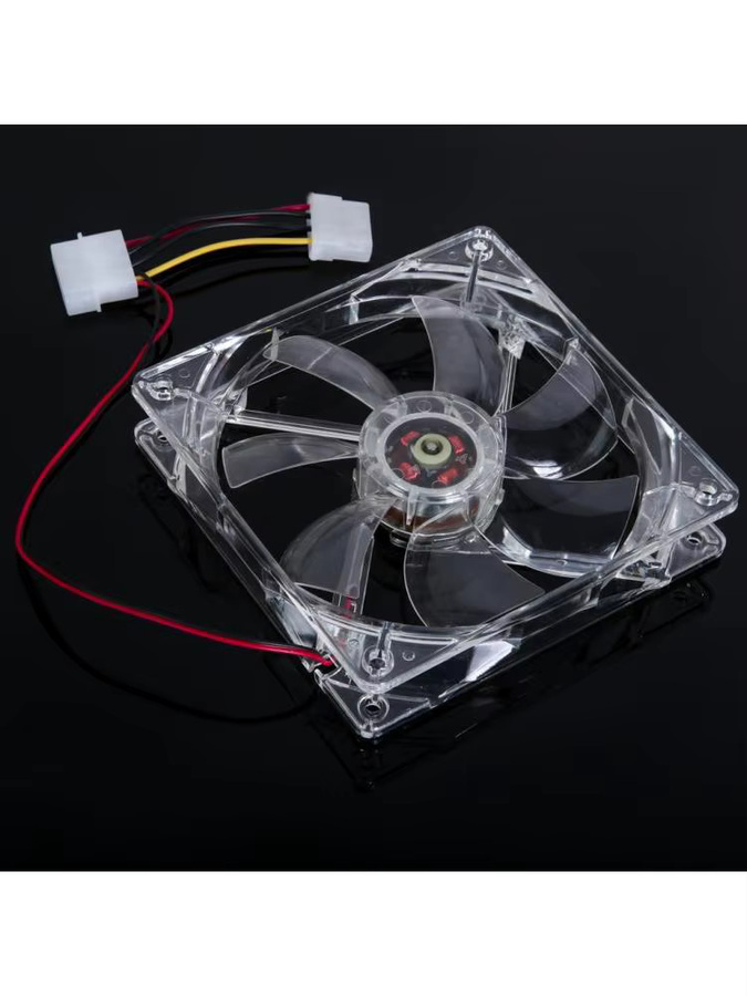 ALLOET PC CPU-Kühlerlüfter mit transparentem Gehäuse und roter Quad 4 LED-Beleuchtung, 120 mm - Bild 4