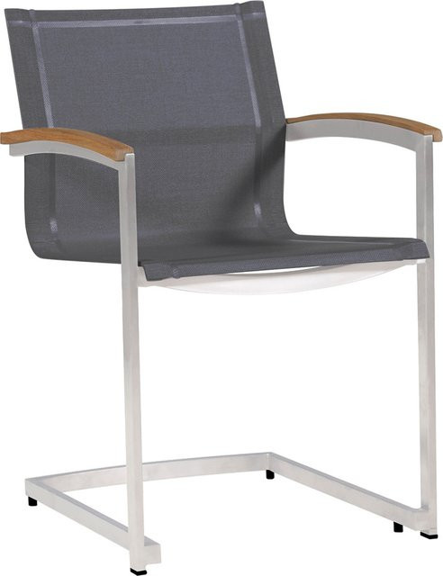 Zebra SETAX SWING Sessel aus Edelstahl und recyceltem Teakholz in Midnight Grey, B/T/H: 86,5 x 73 x 62,5 cm - Bild 1