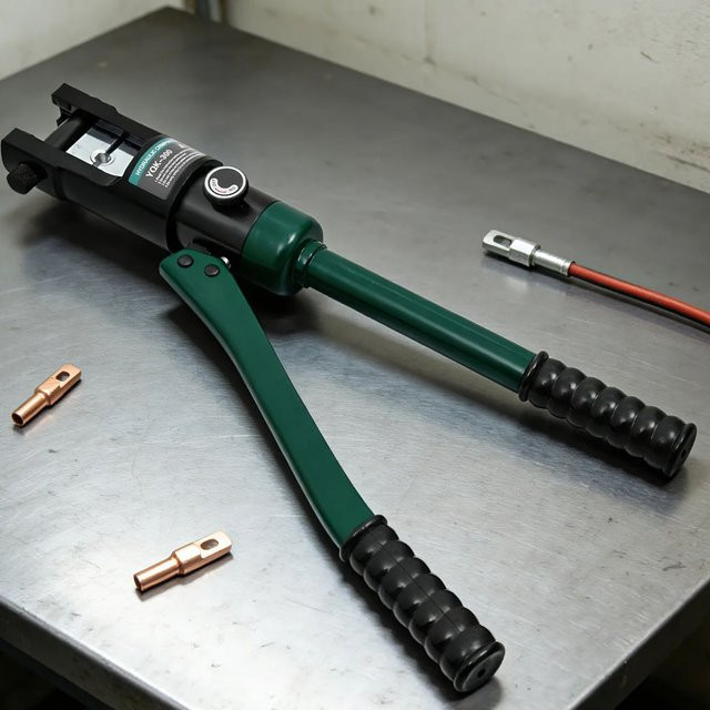 Bymaocar YQK-300 Handbetriebenes Hydraulisches Crimpwerkzeug mit 11 Paar Presszangen für Aluminium- und Kunststoffrohre in Grün und Schwarz - Bild 1
