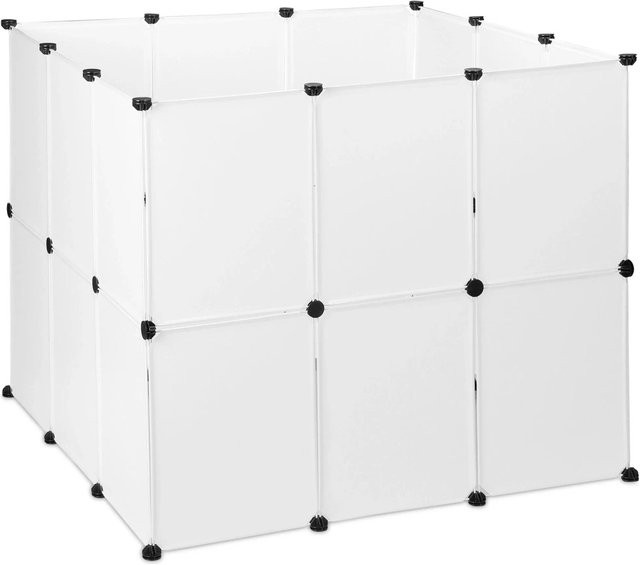 Relaxdays Kleintiergehege Stecksystem aus Kunststoff in Weiß, 24er Pack, B: 92 cm, T: 110 cm, H: 110 cm - Bild 1