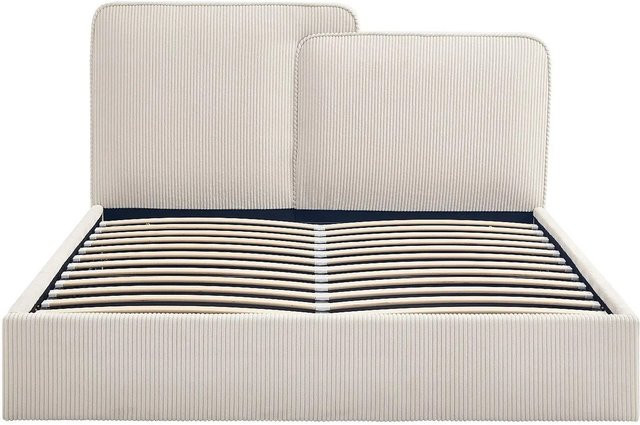 Vente-unique Bett Nayola mit Bettkasten in Beige aus Cord-Samt, B/T/H: 180 x 200 x 102 cm - Bild 1
