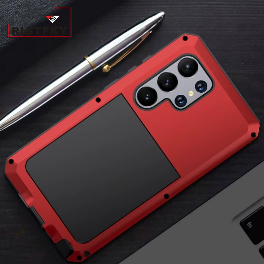 Robuste Aluminium-Metall-Schutzhülle für Samsung Galaxy S25 Ultra S24 S23 S22 S21 S20 Plus, Stoßfeste Panzerung für Android, Farbe: Silber - Bild 4