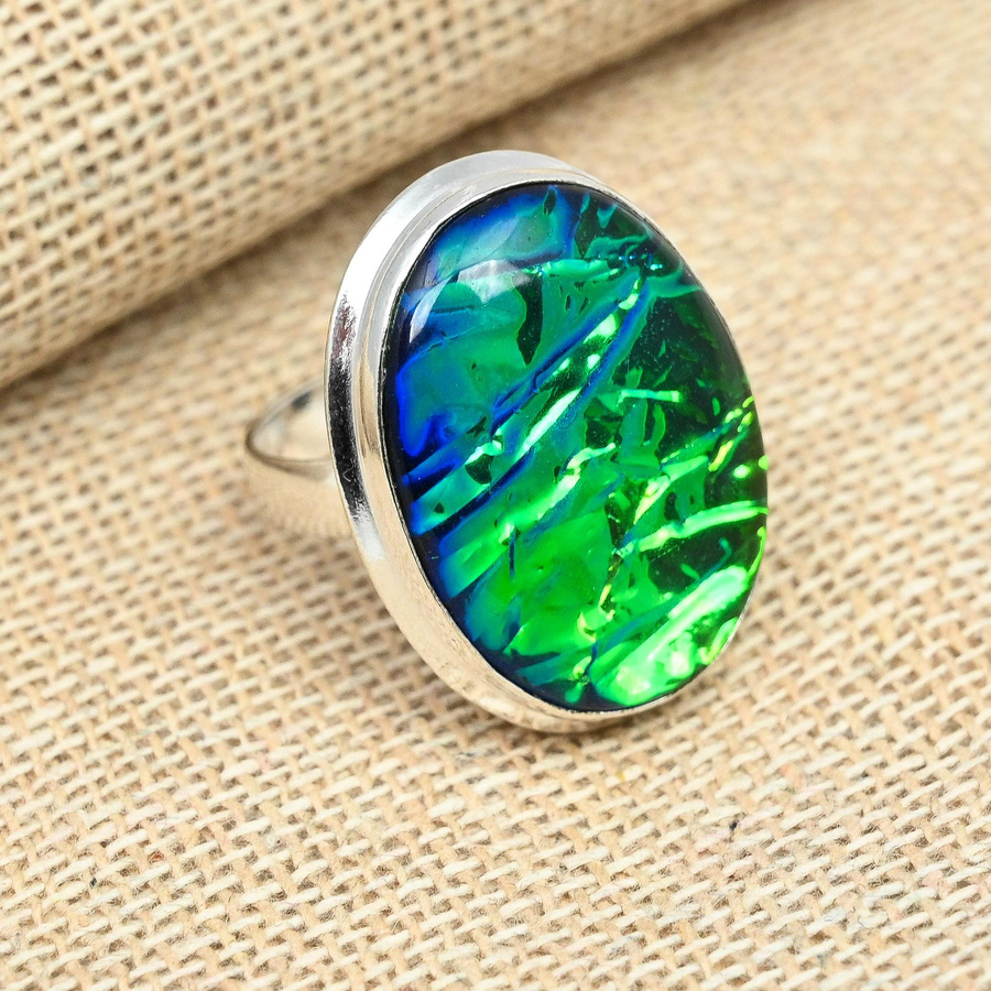 Copperie Damenring, 925 Silber, Opal, blau - Bild 1