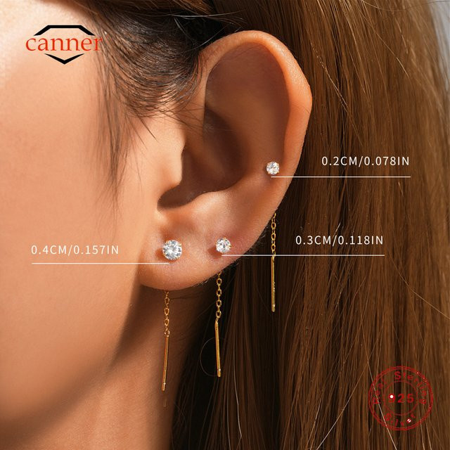 EINDOSER Ohrringe, Zirkonia, Gold, Silber, Damen - Bild 1