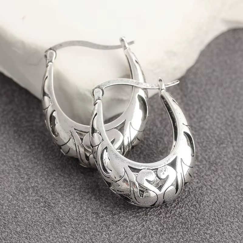 YoYo Creolen, Silber, Vintage, Damen - Bild 2