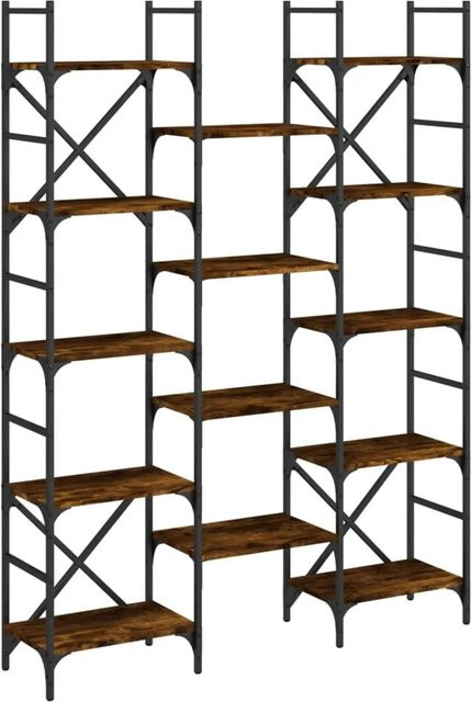 vidaXL Bücherregal aus Holzwerkstoff in Räuchereiche Braun, B/T/H: 127,5 x 28,5 x 172,5 cm - Bild 1