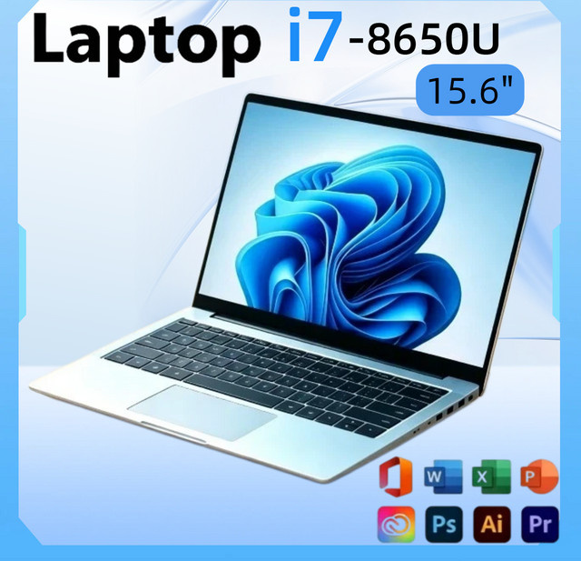 Lenovo Ultra Slim Notebook mit 15,6 Zoll Display, Windows 11, Intel i7-8650U, 32 GB RAM, 2 TB Speicher, Farbe Silber - Bild 1