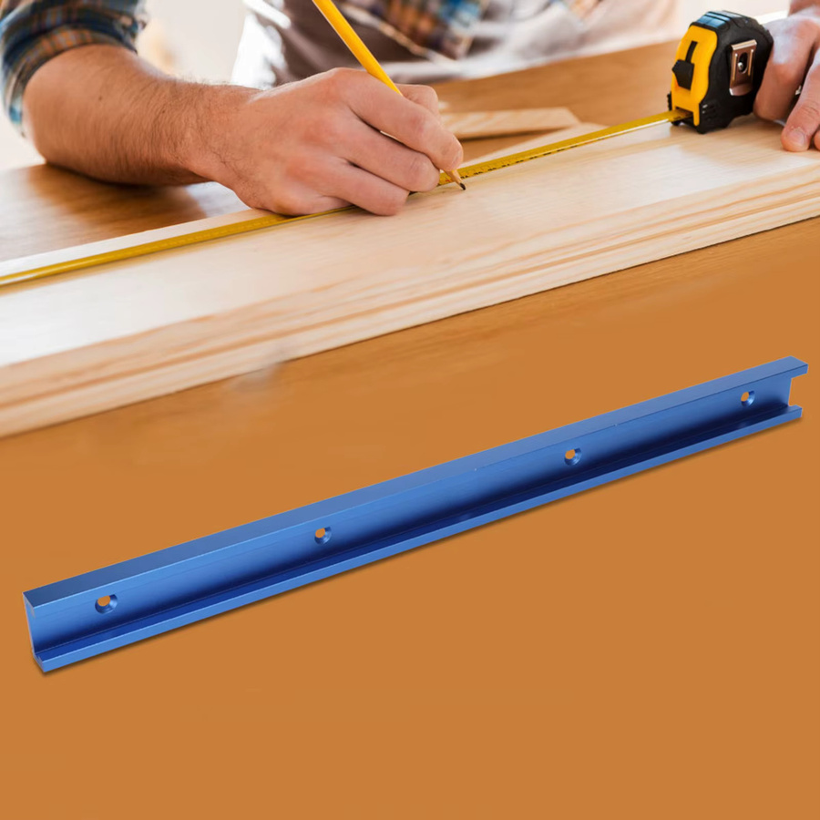 Aramox Aluminium T-Schlitz Gehrung-Spur-Jig für die Holzbearbeitung und Frästische in Silber und Blau - Bild 2