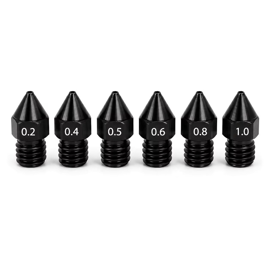 MK8 gehärtete Stahldüsen mit M6-Gewinde für 1,75 mm Filament, kompatibel mit CR10 und Ender3 3D-Druckern, Farbe: Schwarz - Bild 4