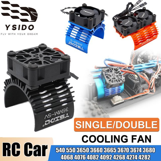 YSIDO RC-Motor-Kühlkörper mit Einzel-/Doppel-Lüfter, Zubehör, Metall - Bild 1
