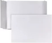 POSTHORN Faltentasche DIN C4 ohne Fenster, weiß, selbstklebend, Kraftpapier, B: 32,4 cm x H: 22,9 cm - Bild 1