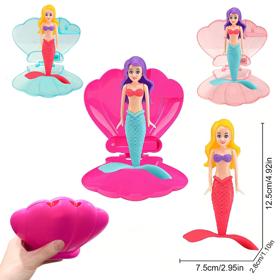 DSUE Meerjungfrau Pool Spielzeug, 2-teiliges Set, Prinzessin, Shell Spin Float - Bild 3
