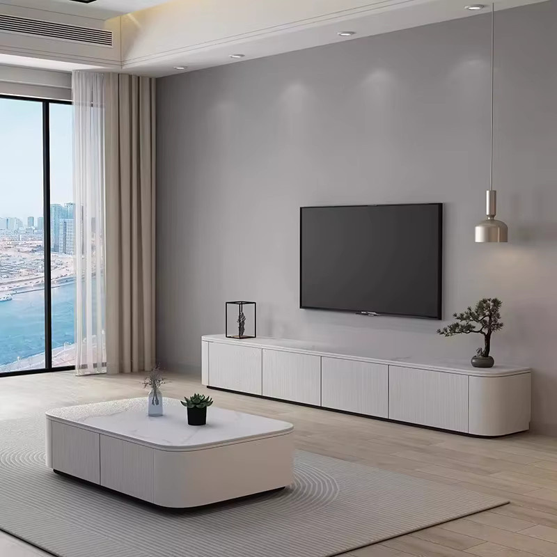 Modernes TV-Sideboard HOUYU in Weiß für Wohnzimmer und Eingangsbereich - Bild 1