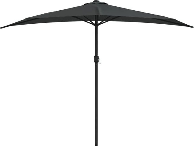 vidaXL Balkon-Sonnenschirm halbrund aus Aluminium und Polyester in Anthrazit, B/T/H: 300 x 155 x 223 cm - Bild 1