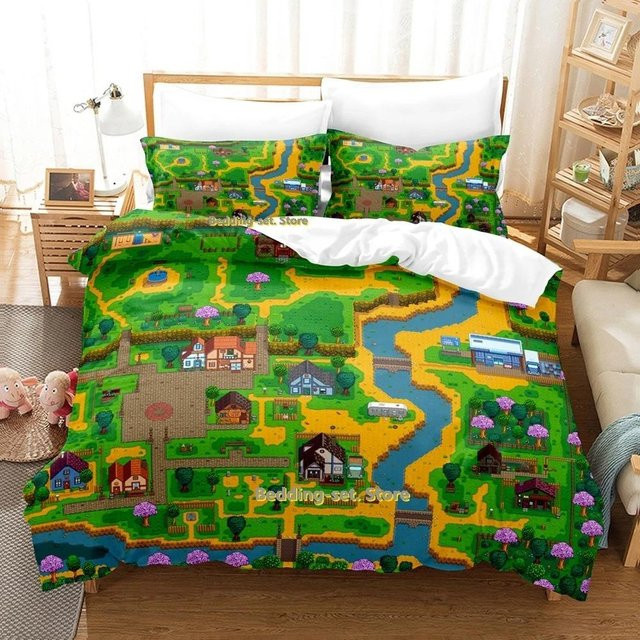 Stardew Valley Bettwäsche-Set mit 3D-Anime-Print, Multicolor, B/H: 135 x 200 cm - Bild 1