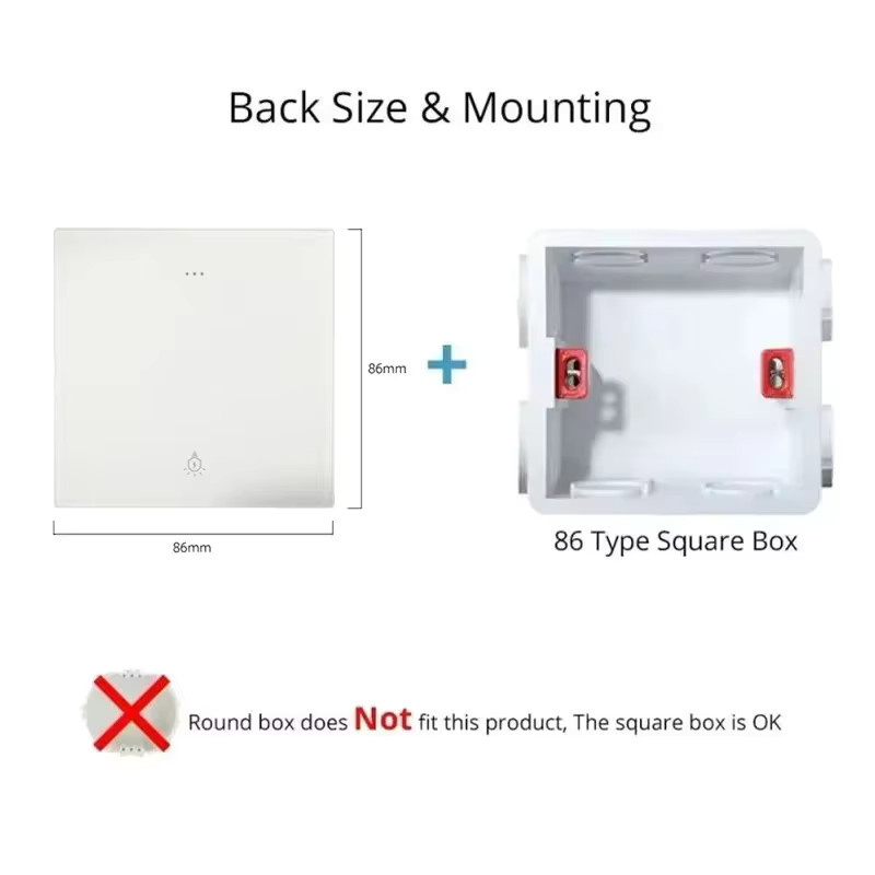 Weißes Glaswand-Quadrat-Schalttafel mit 16 A-Buchse, USB-Typ-C und Netz-TV-Tel-Anschluss, EU-UK-Standard - Bild 4