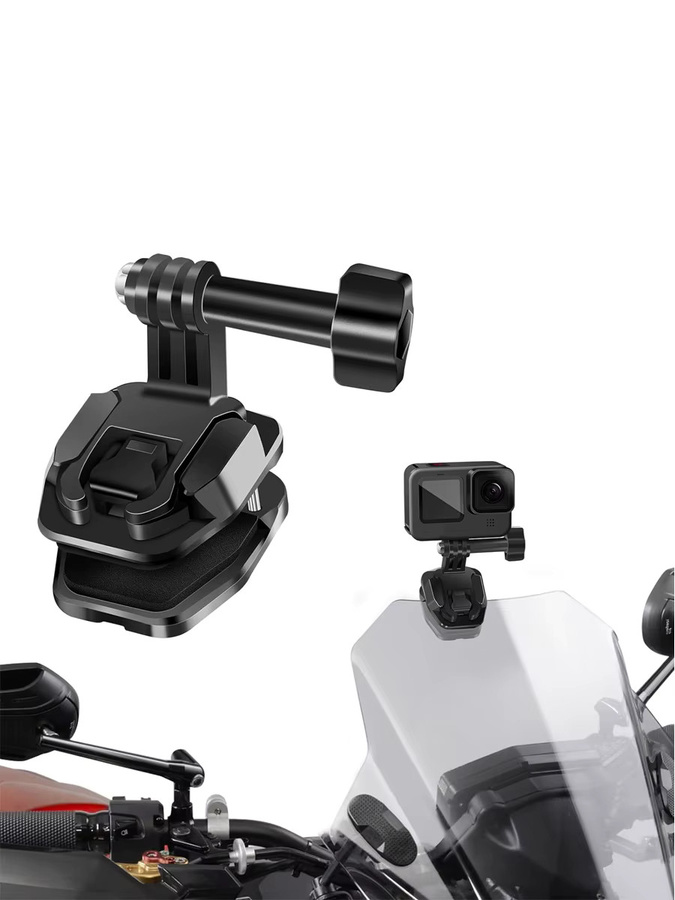 Motorrad-Windschutzscheibenhalterung aus Aluminiumlegierung für GoPro Hero 13, 12 und 11 in Schwarz - Bild 7