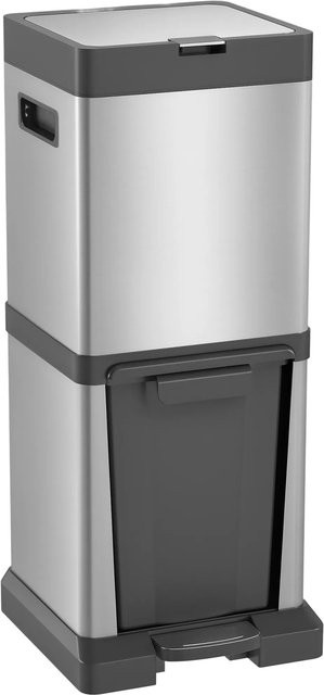 HOMCOM Mülleimer aus Edelstahl mit Pedal in Silber, 32,5 l, B/T/H: 31,5 x 34,0 x 78,0 cm - Bild 1
