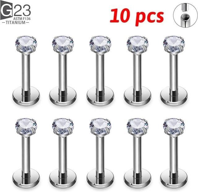 Lucky Star Jewelry Labret Stecker, Titan, Zirkonia, Damen - Bild 1