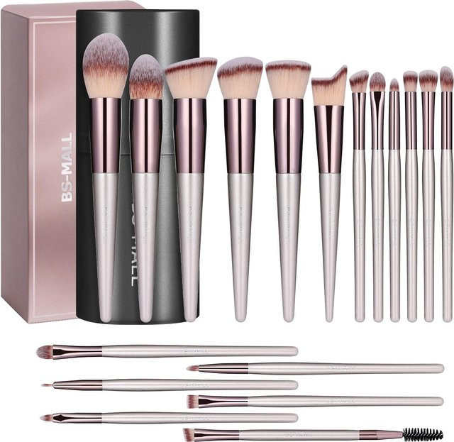 BS-MALL Make-up Pinsel Set, 18 Stück, Synthetisch, Vegan, Champagner Gold - Bild 1