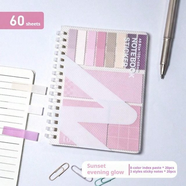 Kawaii Haftnotiz-Set Sonnenuntergang Multicolor für Studenten und Journaling - Bild 1