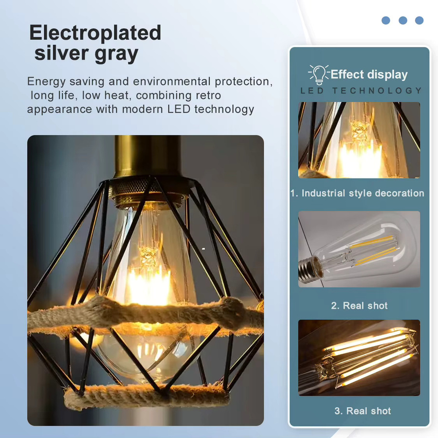 BrandRetro Edison-Glühbirne ST64 Vintage Filament-Glühlampe E27 220V Warmweiß Transparent - Bild 6