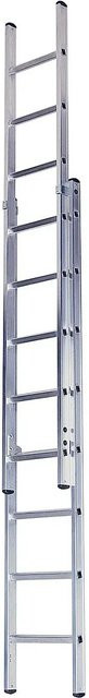 Iller Schiebeleiter aus Stahl mit 2x12 Sprossen in Silber - Bild 1