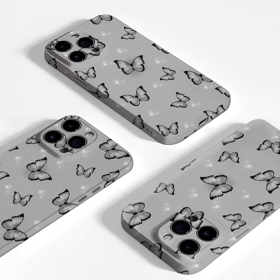 Potdemiel Robuste Schmetterling Handyhülle mit Magnetfunktion für iPhone 17 16 15 14 13 Pro Max Plus in Grau - Bild 3
