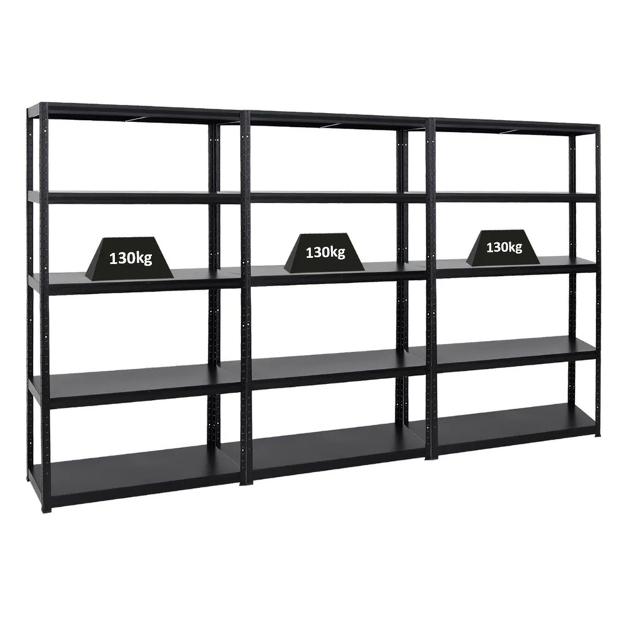 PROREGAL 3er Set Schwerlastregal Steel Eagle in Schwarz, H x B x T: 180 x 100 x 40 cm - Bild 2