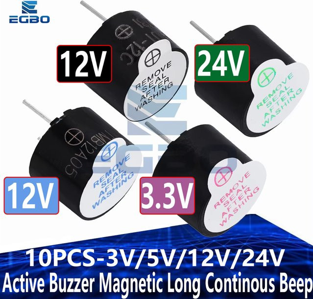 10er Set EGBO Aktive Piezo Summer Magnetische Mini Summer für Arduino in Schwarz - Bild 1