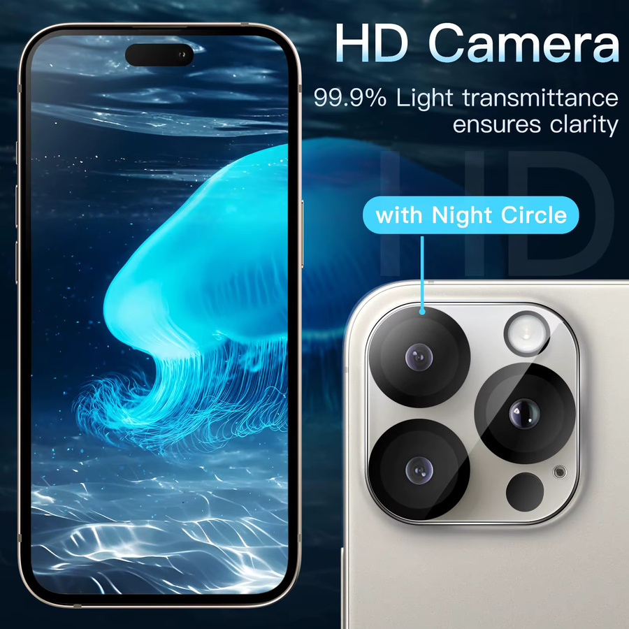 3er-Set transparente Kameralinsenschutzfolie aus 9H Glas für iPhone 11 12 13 14 15 16 Pro Max und Plus Modelle kratzfest - Bild 2