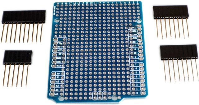 Prototyp PCB Expansion Board für Arduino UNO R3 ATMEGA328P Shield in Blau mit 2,54mm Pitch und Pins für DIY-Projekte - Bild 1