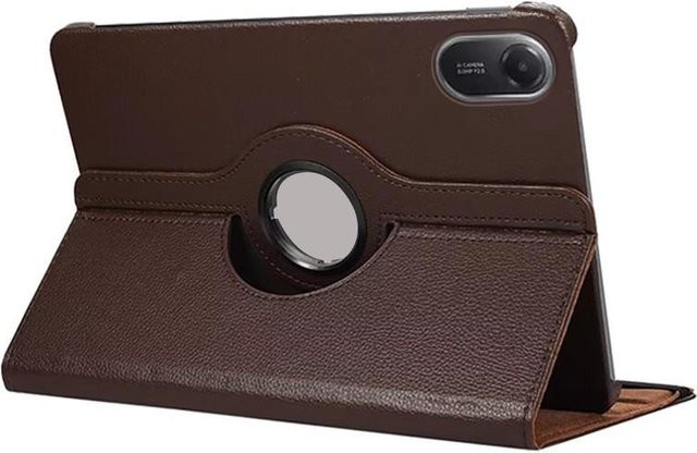Xiaomi Redmi Pad 2 11 Zoll Schutzhülle aus PU-Leder mit 360 Grad drehbarem Smart-Flip-Ständer in Braun - Bild 1