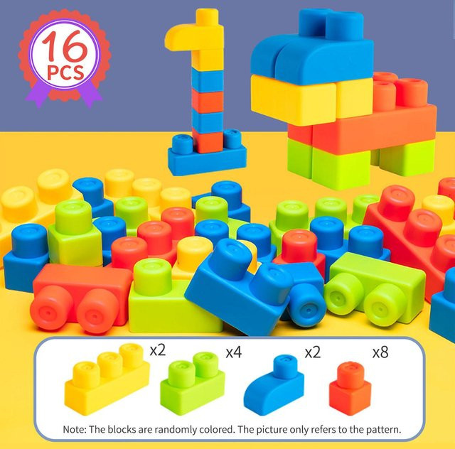 Binchi Keji Travel Weichgummi-Großpartikelblock-Kinderspielzeugmontage, Gelb, ab 6 Jahren - Bild 1