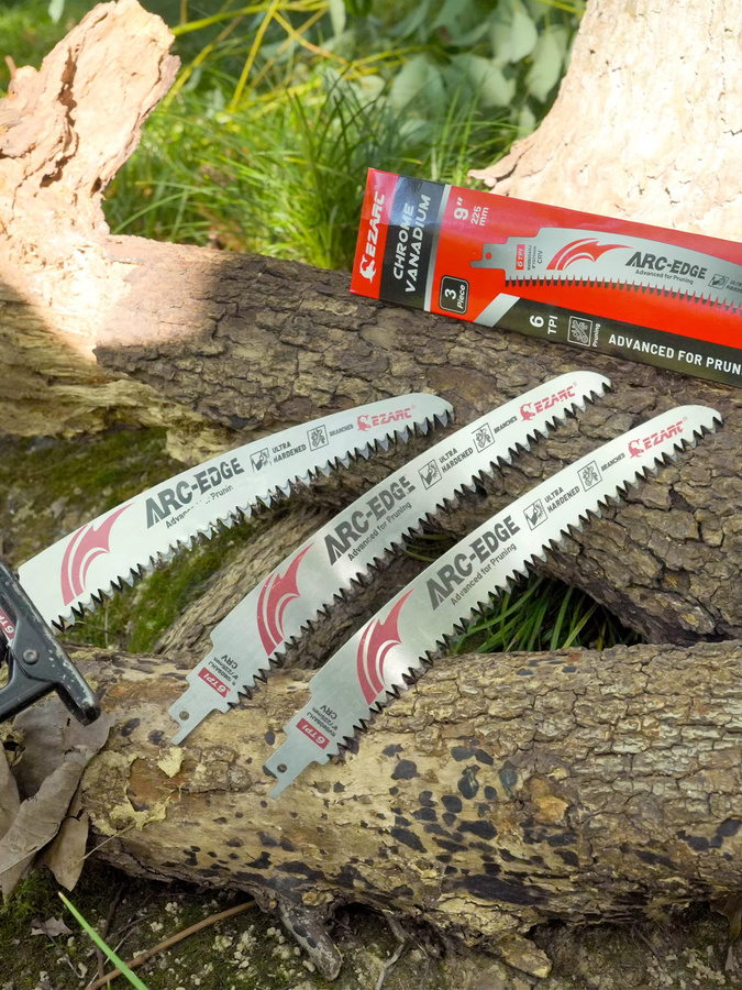 EZARC 3er Set Japanische Bogenklingen-Holzsägeblätter, 225 mm, 6TPI, Silber - Bild 7