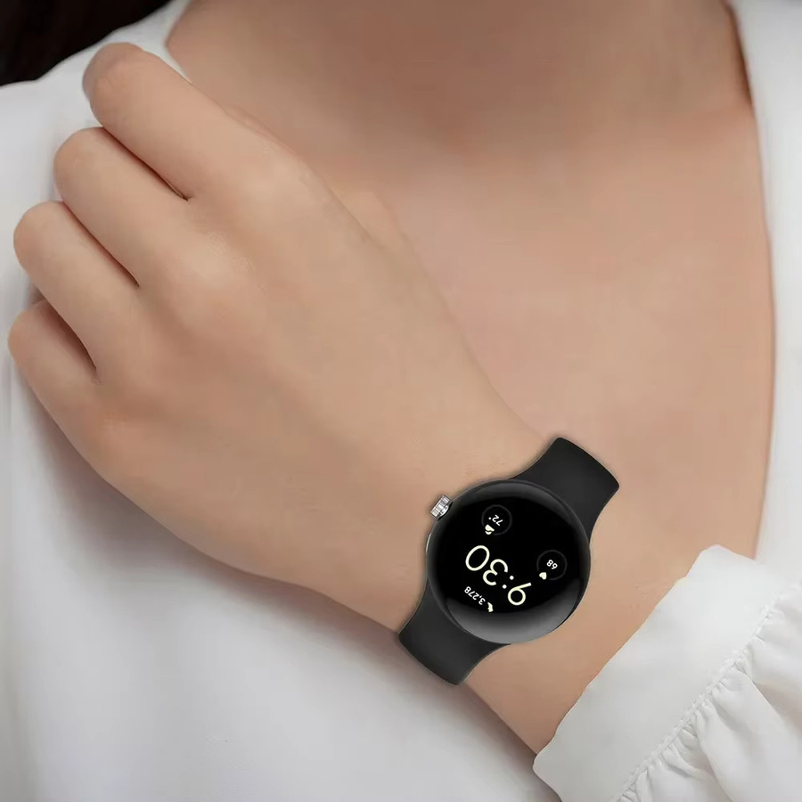 Mptionx Uhrenarmband Silikon, Schwarz, Google Pixel Watch 2, Unisex - Bild 5