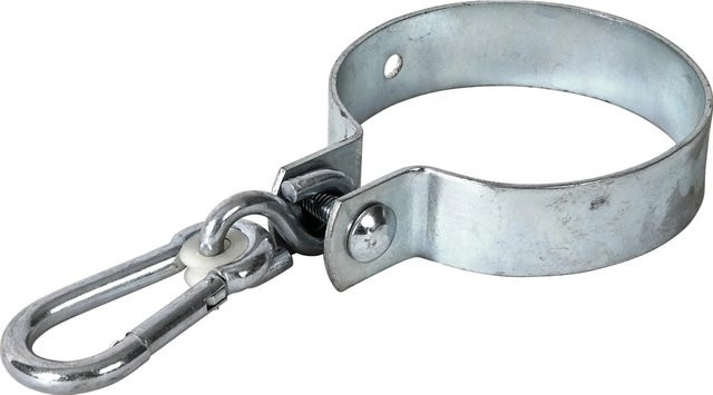 SwingKing Schaukelhaken mit Karabiner für Rundholz aus verzinktem Stahl, Farbe: Silber, Durchmesser: 12 cm - Bild 1