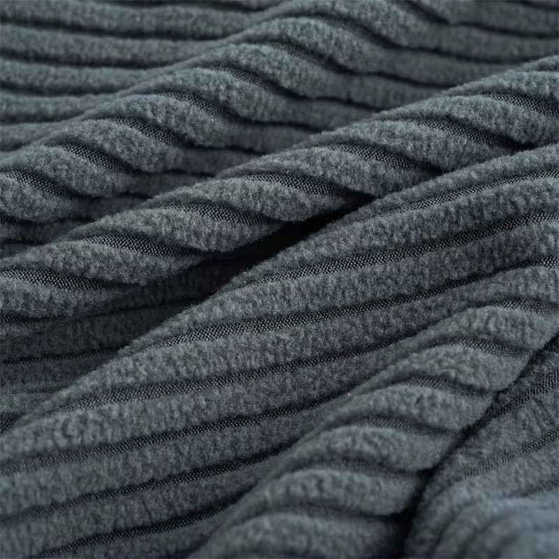 WANERQU Jacquard-Stuhlhussen mit Streifenmuster, elastische Stretch-Esszimmerstuhl-Abdeckungen für armlose Stühle, Grau - Bild 3