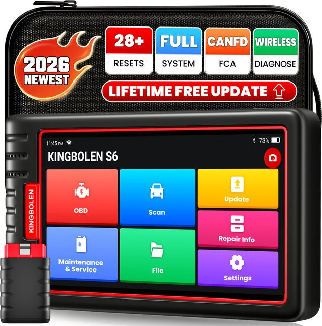 KINGBOLEN S6 Auto-Diagnosegerät CAN FD Vollsystem OBD2-Scanner mit 28 Reset-Funktionen und automatischem VIN-Scan in Schwarz - Bild 1