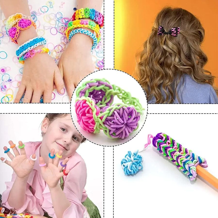 JSXuan Loom-Gummibänder-Set, Nachfüllpack, Bunt / Mehrfarbig, 600 Stück - Bild 3