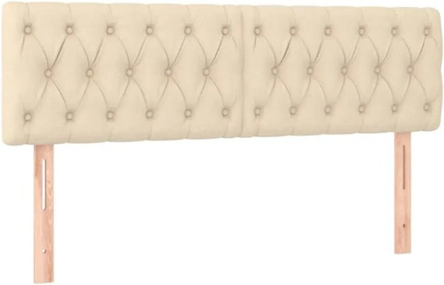 vidaXL LED Kopfteil in Beige mit USB-Ladeport und integrierter Beleuchtung, Breite: 160 cm, Tiefe: 7 cm, Höhe: 78-88 cm - Bild 1