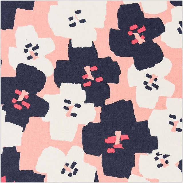 Rico Design Druckstoff Okina Hana Blumen in Pink-Schwarz mit 140 cm Breite - Bild 1