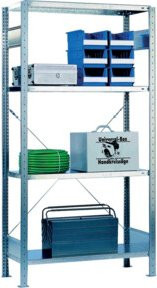 Schulte Lagertechnik Steckregal Grundfeld aus Stahl in Silber, B/T/H: 200 x 100 x 60 cm - Bild 1