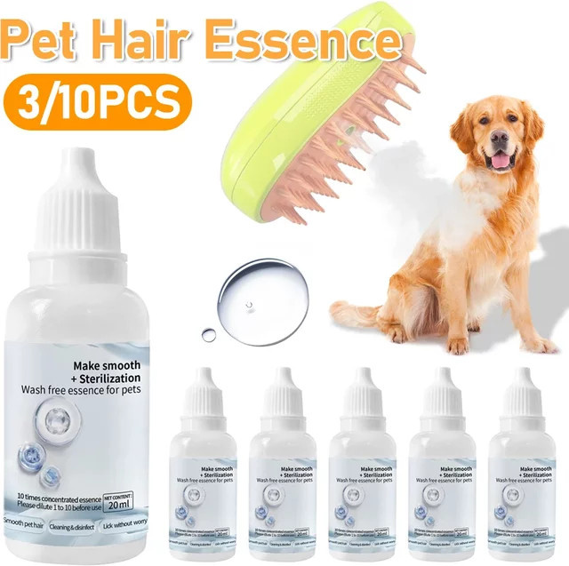DUTRIEUX Katzen-Dampfbürste Set mit waschfreier Essenz und Haarserum zur Haustierpflege für Katzen und Hunde - Bild 1